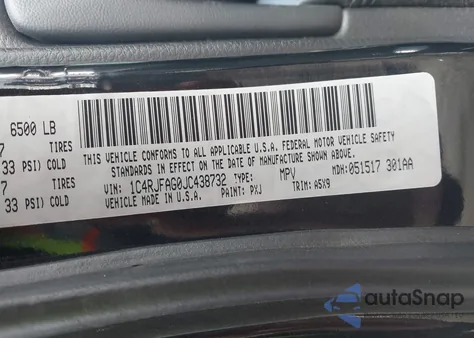 2018 Jeep Grand Cherokee Laredo 4X4 from USA, damaged, VIN 1C4RJFAG0JC438732